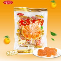 厂家直销大吉大利橘子味软糖208g拜拜贡品怀旧零食现货批发 5袋起购