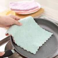 珊瑚绒抹布厨房家用双色洗碗巾干湿两用洗碗布爆款珊瑚绒家用必备