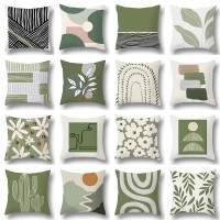 境现代夏季绿色ins风靠枕植物抽象枕头套靠垫家居沙发垫抱枕套