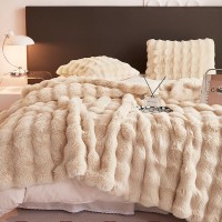 新款托斯卡纳兔兔绒毛毯轻奢保暖仿皮草沙发毯午睡盖休闲毛 绒毯子