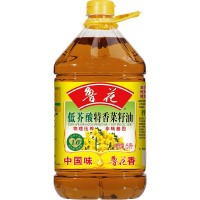 鲁花低芥酸特香菜籽油5L桶装食用油物理压榨健康家用烹饪炒菜菜油