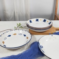 北欧风陶瓷餐具网红釉下彩高颜值家用创意7英寸8英寸菜盘汤盘可微