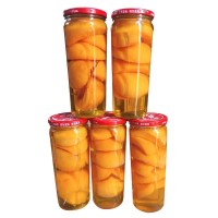 厂家供应玻璃瓶装900g*12瓶黄桃水果罐头新鲜餐饮糖水黄桃罐头